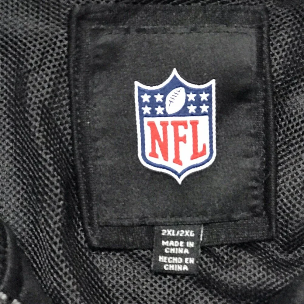 NFL Raiders Mesh Lined Track Jacket Size 2XL Black - Picture 4 of 8